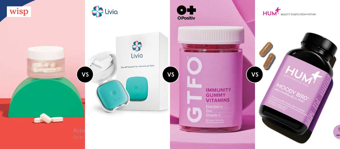 wisp vs livia vs Opositive vs hum period pain relievers